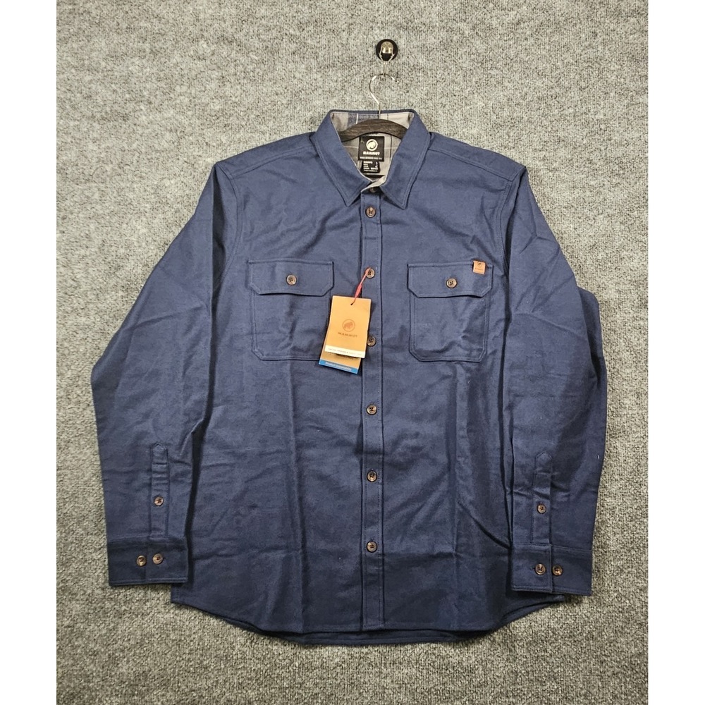 Mammut Tamaro Overshirt Men's Large Blue Heavyweight Gorpcore Cotton Flannel